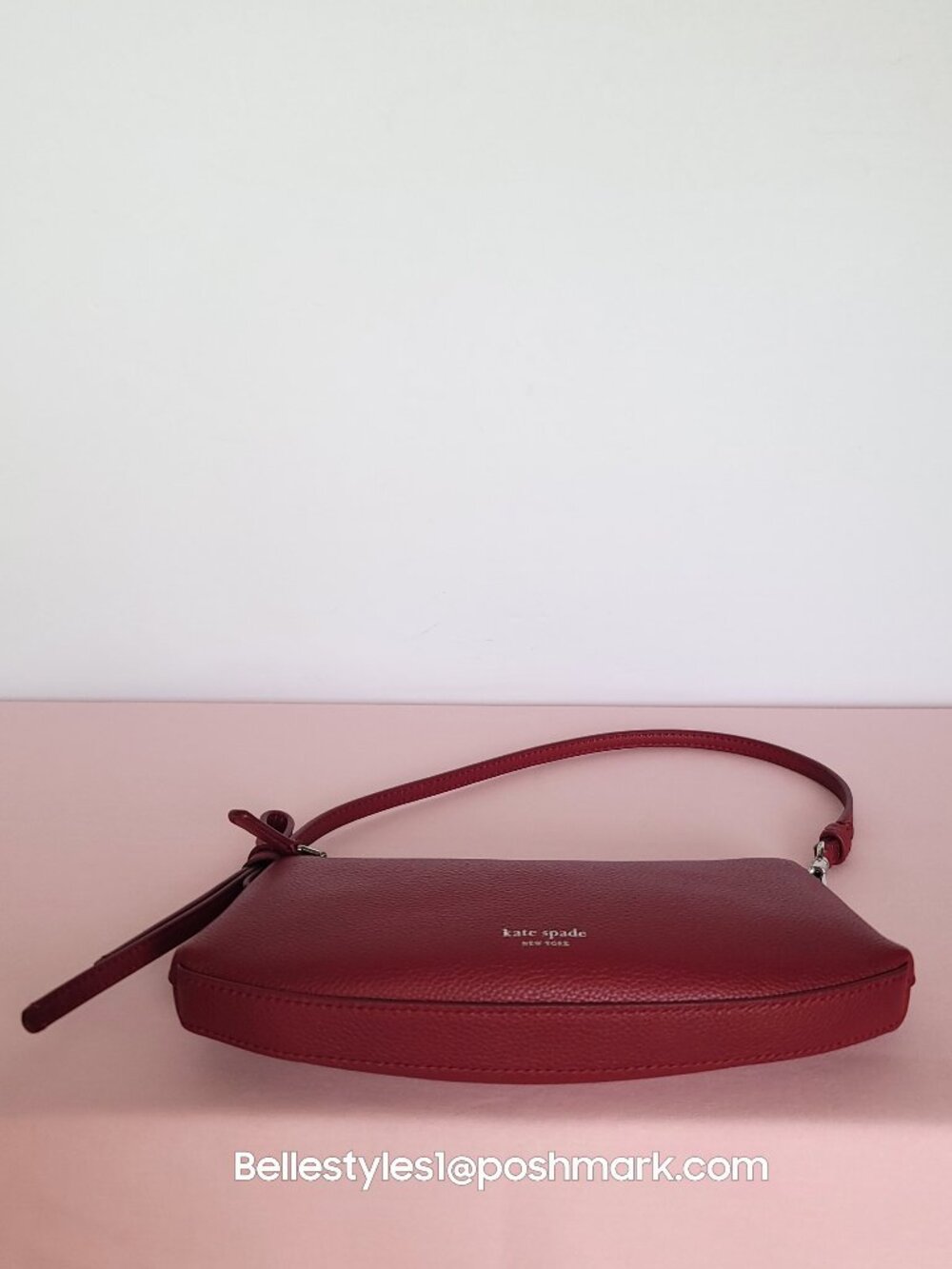 KATE SPADE Loop Pochette Pebbled Leather Mini Bag- Red Jam color⭐ - Picture 9 of 16